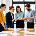 **

"A team of designers in a brightly lit, modern office, fully clothed, participating in an empathy mapping workshop, safe for work, appropriate content, professional environment, focus on collaboration and understanding, well-formed hands, proper finger count, natural body proportions, diverse team, modest clothing, appropriate attire."

**